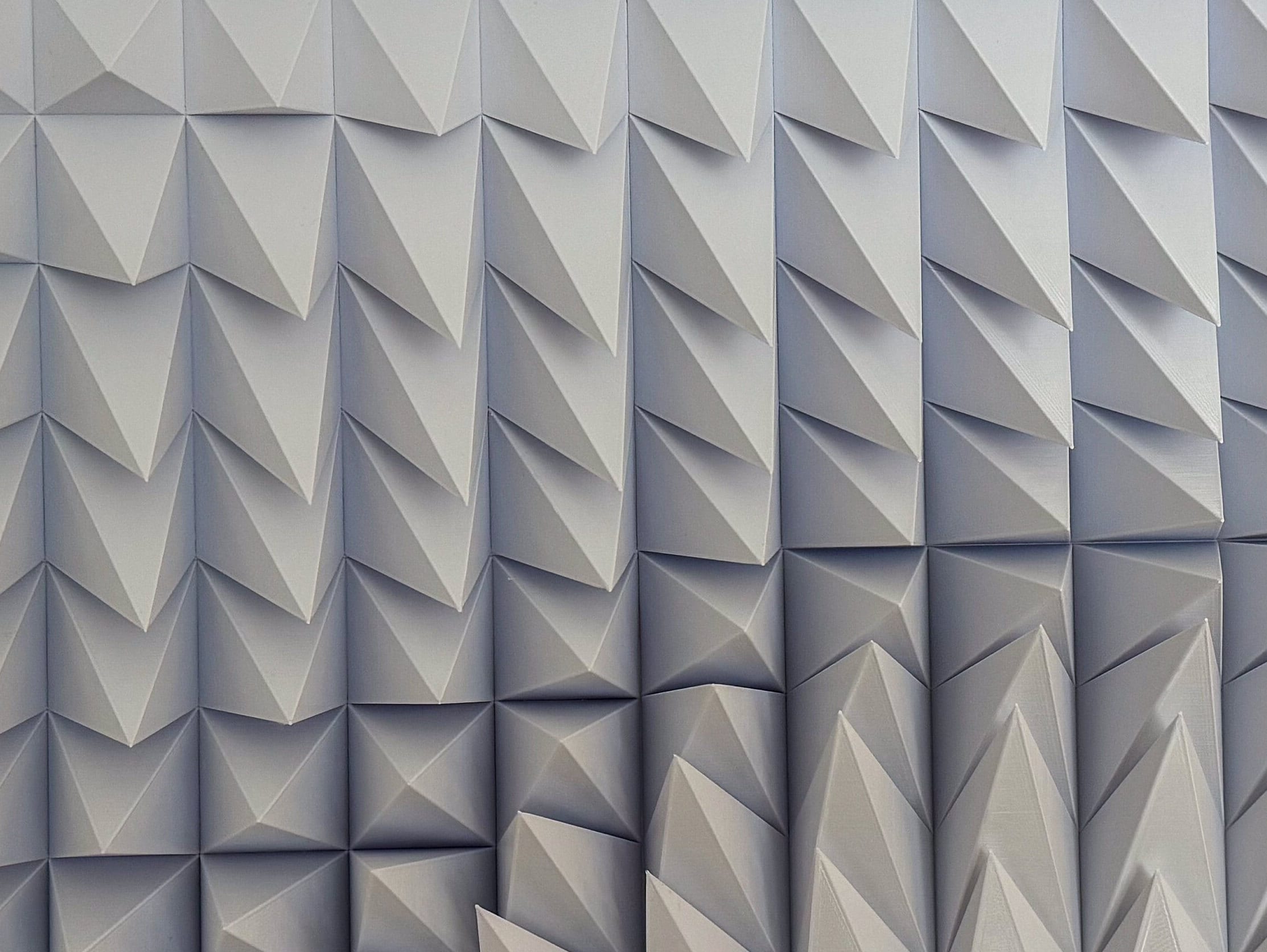 3D Printed Wall Art - White Abstract Home Decor.- Elegant Parametric Spike Wall Panel - 3D Printed Sculpture