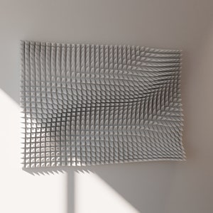 Elegant White 3D Printed Wall Art - Contemporary Geometric Spike Mesh ...