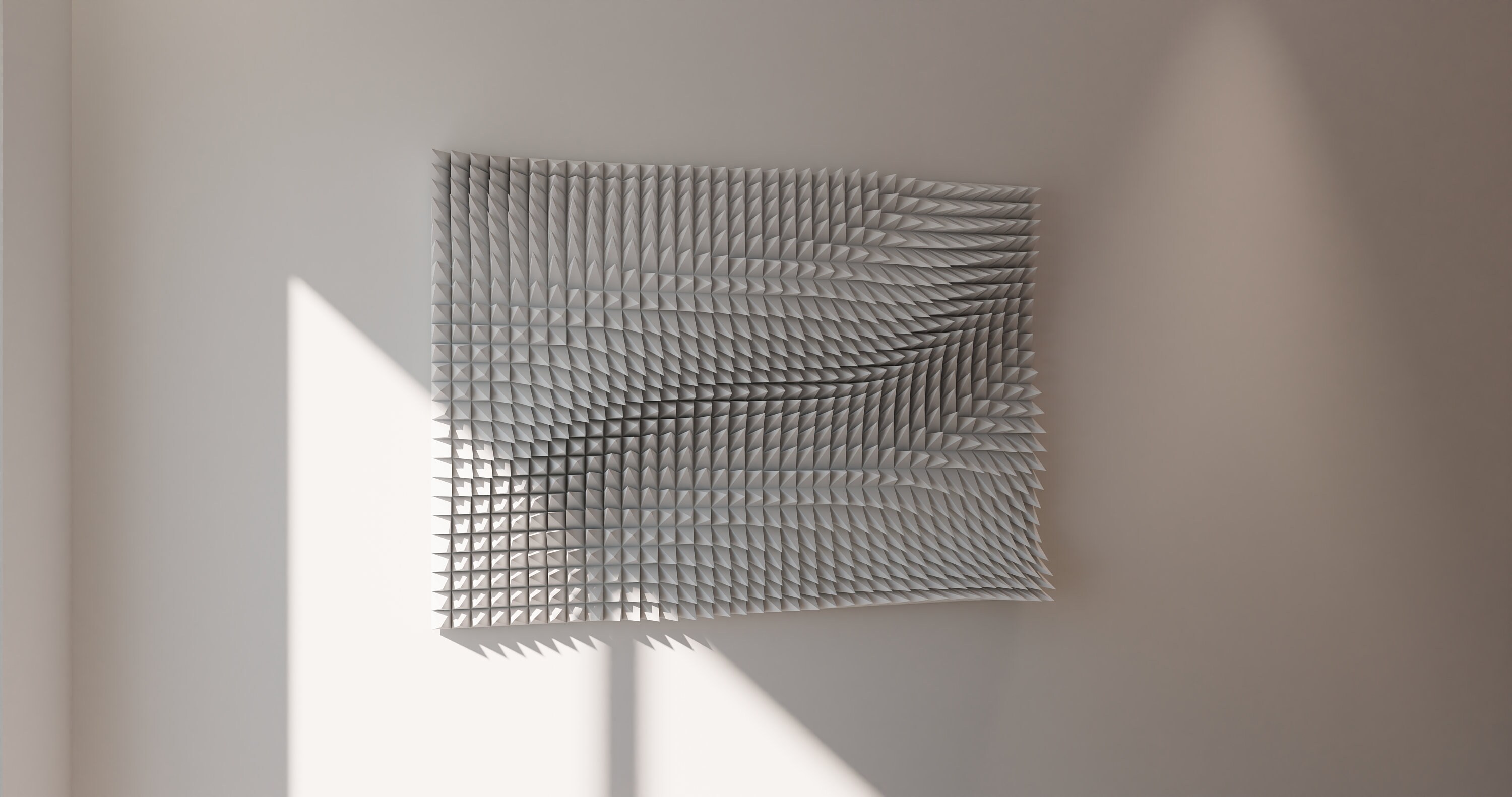 Elegant White 3D Printed Wall Art - Contemporary Geometric Spike Mesh ...