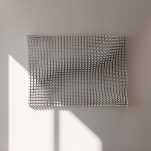 Elegant White 3D Printed Wall Art - Contemporary Geometric Spike Mesh ...