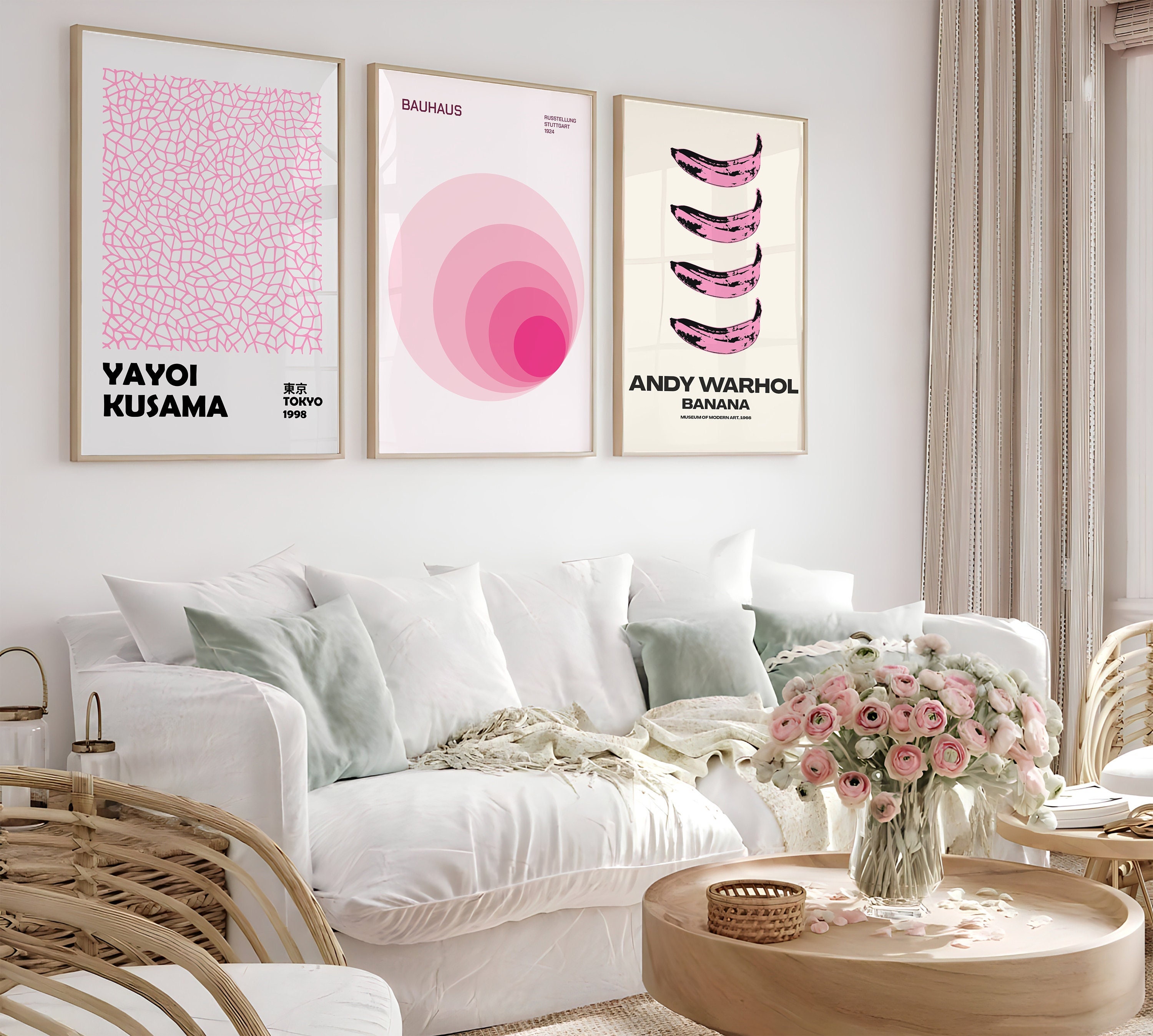 Andy Warhol, Bauhaus, Yayoi Kusama Set of 3 Prints,digital Available