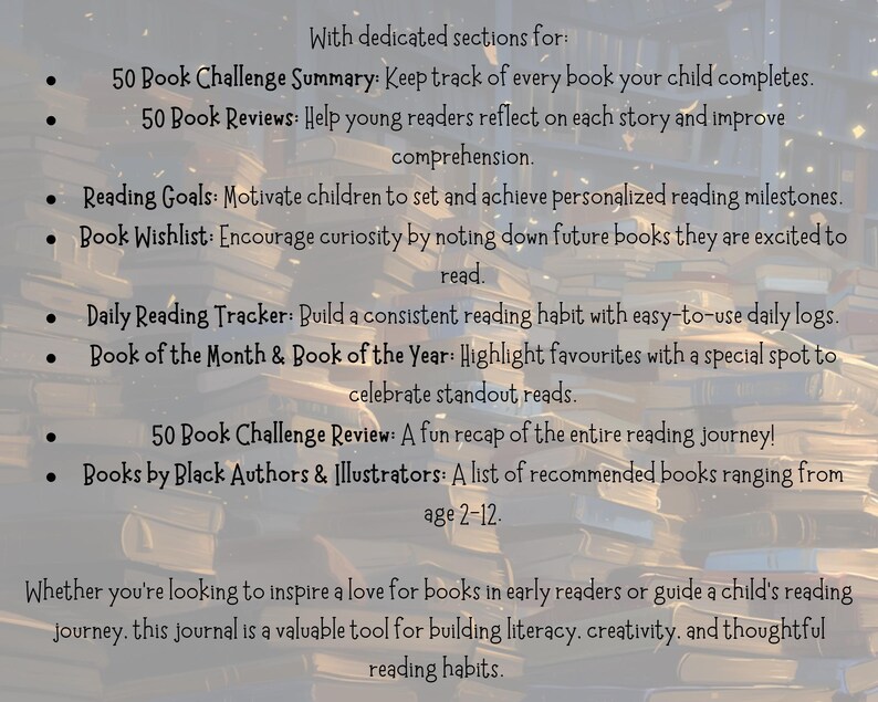 Black Children’s Reading Journal | 50 Book Challenge - Celebrating Books by Black Authors & Illustrators | Book Reviews Young Readers
