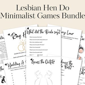 Lesbiska Möhippa-spelpaket - Roliga HBTQ+-aktiviteter för Möhippa - Digital nedladdning | Möhippa | Svartvita moderna Möhippa-spel