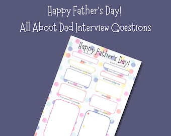 Father's Day Printable Interview for Kids, Includes Grandpa Interview ...