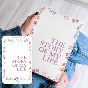 The Story of My Life Journal - 500 Interview Questions | Delicate Pastel Floral Design | Digital Download | Goodnotes Notability
