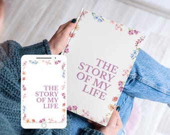 The Story of My Life Journal - 500 Interview Questions | Delicate Pastel Floral Design | Digital Download | Goodnotes Notability