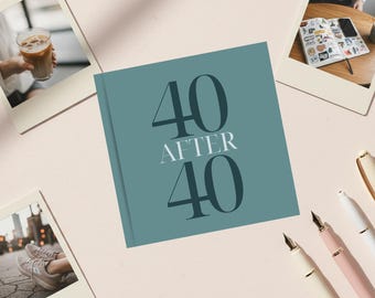 Diario de deseos para después de los 40, regalo de cumpleaños número 40 para él, cosas que hacer a los 40, registro de desafíos, planificador de metas, diario de recuerdos verde