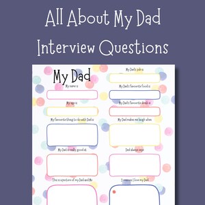 Vragenlijst over mijn vader | Gepersonaliseerde verjaardagskaart als aandenken | Digitale pdf-download vader interview | Cadeau van de kinderen