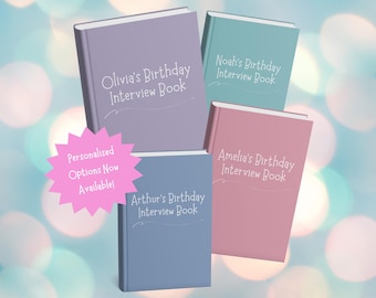 Libro de entrevistas de cumpleaños para niños de 1 a 18 años, libro personalizado sobre mí, libro de recuerdos de cumpleaños de 18 años, regalo para niños, niñas y niños.