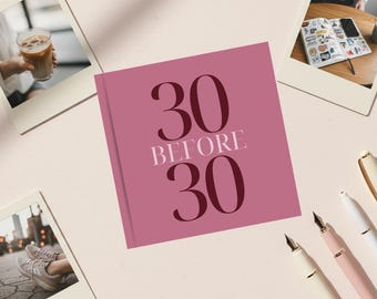 Diario de recuerdos "30 cosas que hacer antes de los 30", regalo de cumpleaños número 29 para ella, recuerdo de hitos, cosas que hacer antes de los 30, planificador de objetivos, rosa