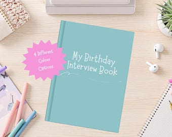 Libro de entrevistas de cumpleaños para edades de 1 a 18 años / 18 años de recuerdos de cumpleaños / Diario de preguntas anuales / Recuerdo familiar / Libro de cartas para padres