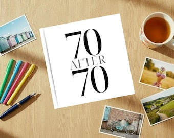 Diario de recuerdos "70 después de los 70", regalo de cumpleaños número 70 para él, recuerdo de hito, cosas que hacer a los 70, planificador de objetivos, verde.