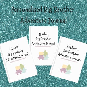 Personalised Big Brother Adventure Journal for Kids | Fun Workbook for New Siblings | Celebrate Becoming a Big Brother | Gift for Families