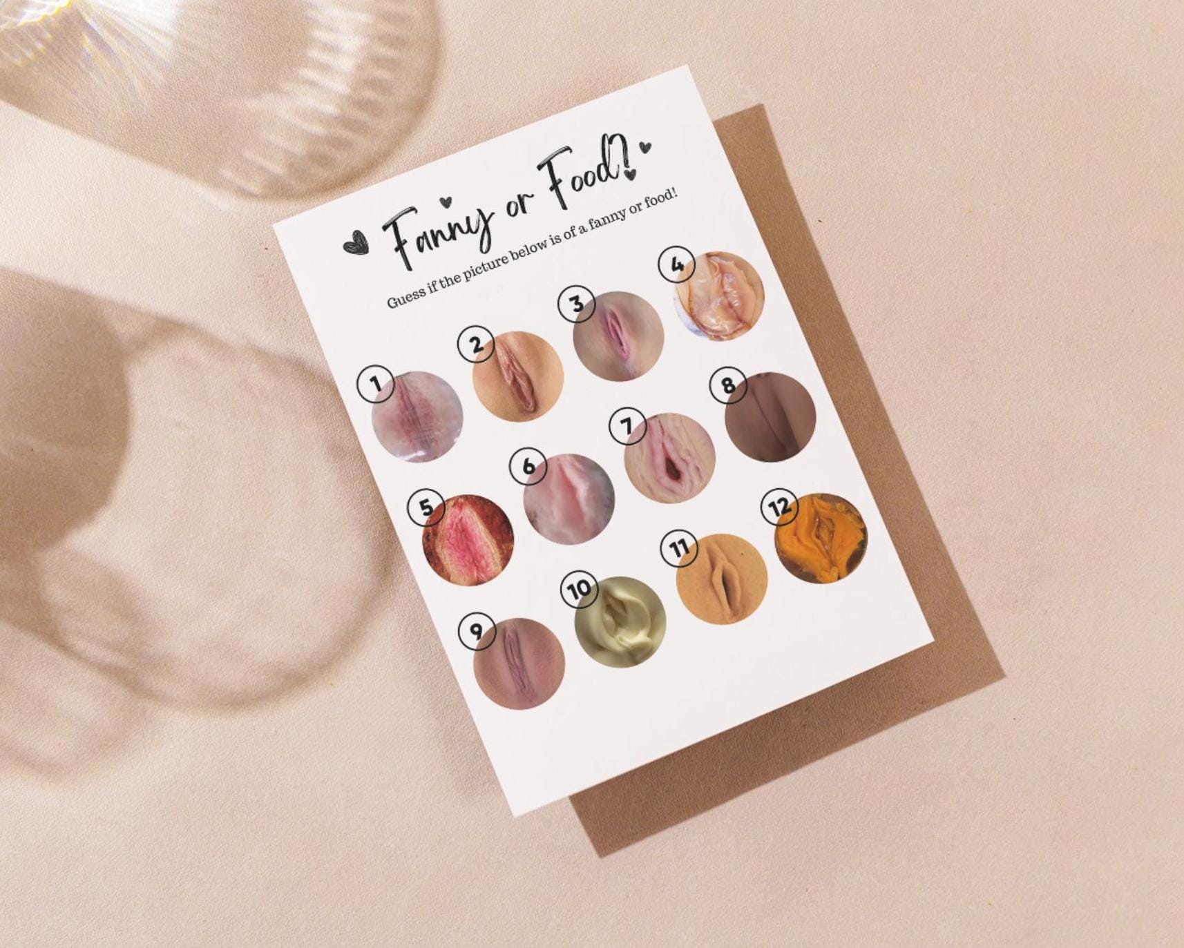 Lesbian Fanny or Food? Hen Do Game - Fun LGBTQ+ Bachelorette Party Activities - Digital Download | Black and White Modern Hen Games