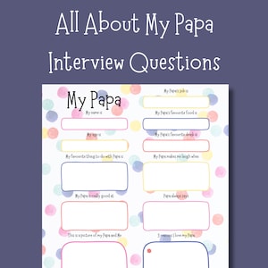 Vragenlijst over My Papa | Gepersonaliseerde verjaardagskaart als aandenken | Digitale pdf-download papa interview | Cadeau van de kinderen