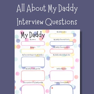 Alles über meinen Papa Fragebogen | Personalisierte Geburtstagskarte Andenken | Daddy Interview Digitaler Download PDF | Geschenk der Kinder