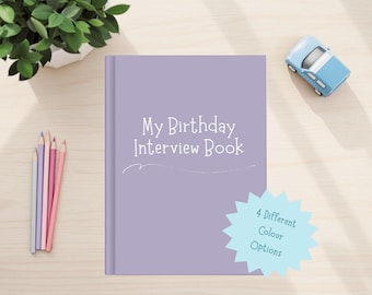 Libro de entrevistas de cumpleaños para edades de 1 a 18 años / Captura 18 años de recuerdos / Diario familiar de recuerdos / Cartas de los padres / Regalo de tradición anual
