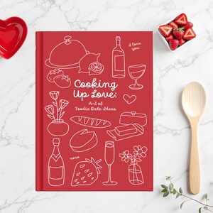 A-Z Food Date Ideas Journal Couples Date Night Activity Book Foodie Couples Gift Present Date Night Planner Adventure Challenge Guide