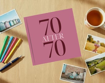 Diario de recuerdos "70 después de los 70", regalo de cumpleaños número 70 para ella, recuerdo de hitos, cosas que hacer a los 70, planificador de objetivos, rosa.