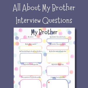 Vragenlijst over mijn broer | Gepersonaliseerde verjaardagskaart als aandenken | Digitale pdf-download Brother Interview | Cadeau van mijn broer