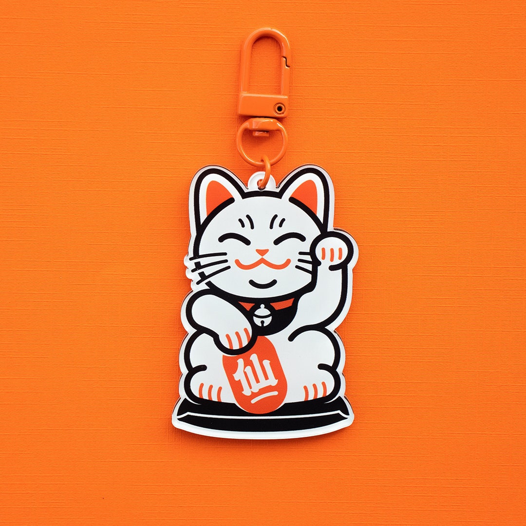 LParkin Lucky Japanese Cat Lanyard with ID Badge Holder Cute lanyards for  Women Men Cat Gift