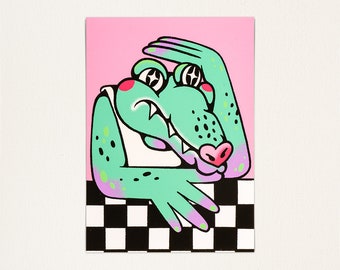 The Great Cogitator | Art Print | Wall Print | Crocodile Illustration | Trendy Posters | Graffiti Prints UNFRAMED