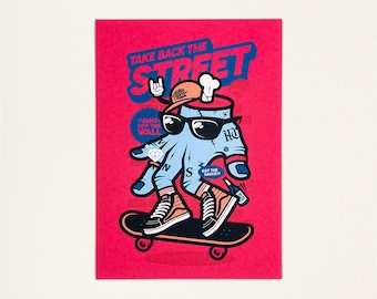 Take Back the Street | Art Print | Wall Print | Illustration | Trendy Posters | Graffiti Prints UNFRAMED