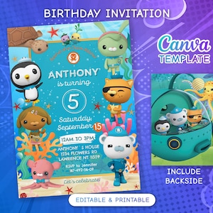 Octonauts Invitation Printable Editable Birthday Invite - Etsy