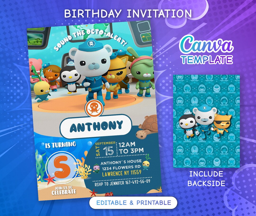 Octonauts Invitation Printable Editable Birthday Invite - Etsy
