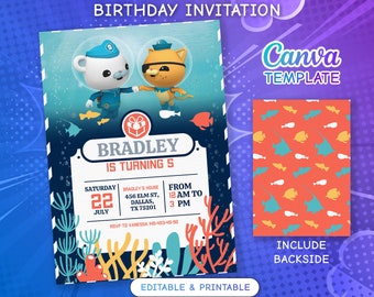 Octonauts Invitation Printable Editable Birthday Invite - Etsy