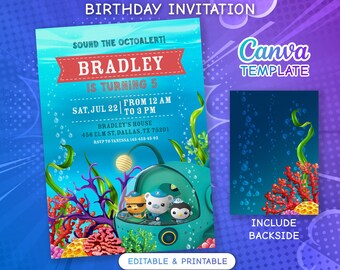 Octonauts Invitation Printable Editable Birthday Invite - Etsy