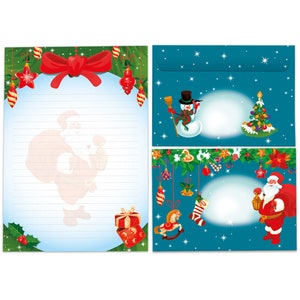 Briefpapier-Set A5 Weihnachten Umschläge Geschenk Wunschzettel schöne Kuvert Notizblock 25 Blätter Notizblock Weihnachtspapier Merry X-Mas