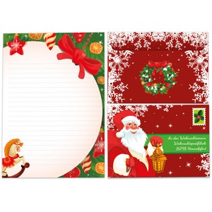 Briefpapier-Set A5 Weihnachten Umschläge Geschenk Wunschzettel schöne Kuvert Notizblock 25 Blätter Notizblock Weihnachtspapier Merry X-Mas