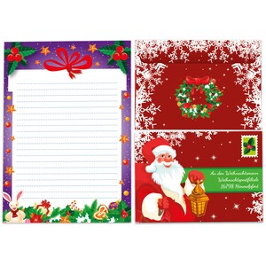 Briefpapier-Set A5 Weihnachten Umschläge Geschenk Wunschzettel schöne Kuvert Notizblock 25 Blätter Notizblock Weihnachtspapier Merry X-Mas