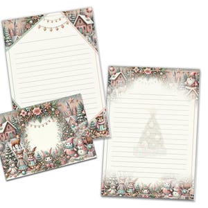 Briefpapier-Set A5 Weihnachten schöne Umschläge Geschenk Wunschzettel Notizblock Notizblock Weihnachtspapier Merry X-Mas Weihnachtsmann Fee