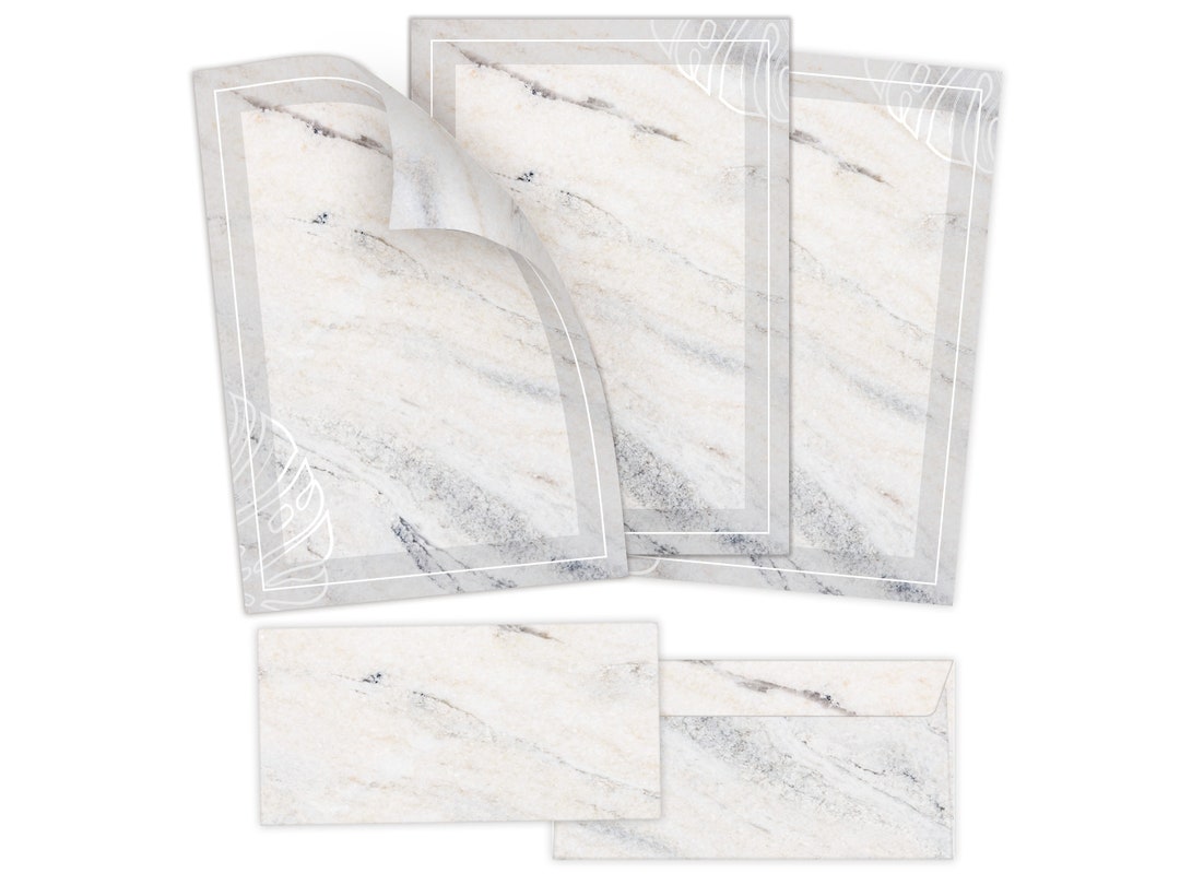 Briefpapier-Set Vintage Design - 10 Bögen A4 + 10 Kuverts DIN-lang