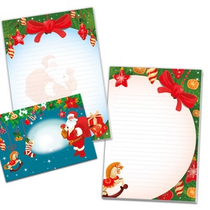 Briefpapier-Set A5 Weihnachten Umschläge Geschenk Wunschzettel schöne Kuvert Notizblock 25 Blätter Notizblock Weihnachtspapier Merry X-Mas