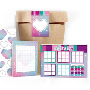 Mitgebsel-Set Bausteine Tüte Tic Tac Toe Notizblöcke Lesezeichen Gastgeschenke für Kindergeburtstag Bauklötze Mädchen Mädels türkis Geschenk