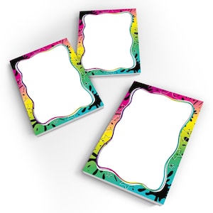 Stern Farbig Bunt Art Modern Neon Mitgebsel-Set Mini-Hinweis-Blöcke Blau Kindertagskarten Partyblock