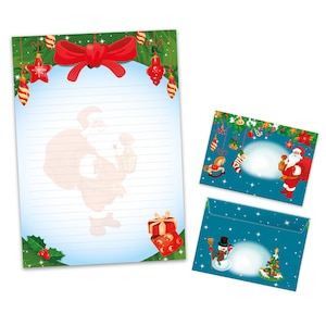 Briefpapier-Set A4 Weihnachten Umschläge Geschenk Wunschzettel schöne Kuvert Notizblock 25 Blätter Notizblock Weihnachtspapier Merry X-Mas
