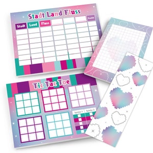 Bausteine Mitgebsel-Set Stadt Land Fluss Tic Tac Toe Blöcke kleine Geschenke Kindergeburtstag Bauklötze Gastgeschenk Partygeschenke Mädchen