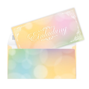Einladungskarte Hochzeit mit Umschlag Hochzeitseinladung Erwachsene Einladungen für Geburtstag Kommunion Konfirmation Standesamt Farbverlauf