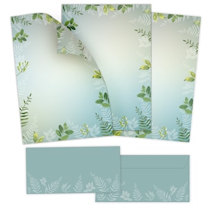 Briefpapier-Set A4 Briefbögen mit Umschlag Ostern Blumen Geschenk Druckerpapier für Einladungen Briefpost Urkunde Hochzeit Frühling Blätter