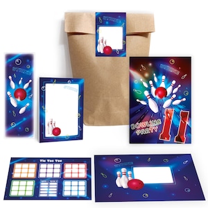 Einladungskarten zum 11. Kindergeburtstag Bowling Mädchen Jungen Karte Einladungen Kegeln für Geburtstag Mitgebsel Gastgeschenke Tic Tac Toe