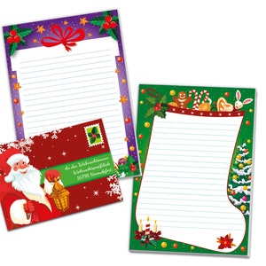 Briefpapier-Set A5 Weihnachten Umschläge Geschenk Wunschzettel schöne Kuvert Notizblock 25 Blätter Notizblock Weihnachtspapier Merry X-Mas