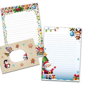 Briefpapier-Set A5 Weihnachten schöne Umschläge Geschenk Wunschzettel Notizblock Notizblock Weihnachtspapier Merry X-Mas Weihnachtsmann