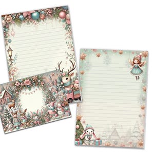 Briefpapier-Set A5 Weihnachten schöne Umschläge Geschenk Wunschzettel Notizblock Notizblock Weihnachtspapier Merry X-Mas Weihnachtsmann Fee