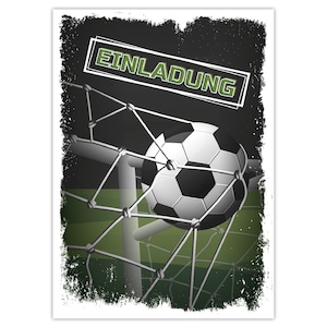 Einladungskarten Fußball zum Kindergeburtstag Fussball Motiv Jungen Karten Einladungen Turnier Jungs Geburtstag football Tor Invitation card