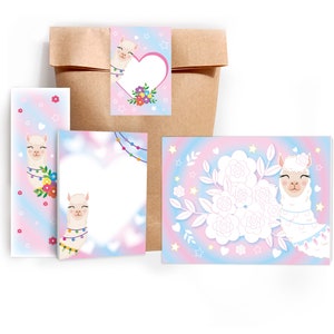 Mitgebsel-Set Tüten Mandala Notizblöcke Lesezeichen kleine Gastgeschenke für Kindergeburtstag Lama Pferd Mädchen Alpaka Mädels Prinzessin