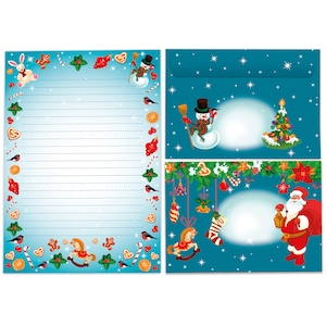 Briefpapier-Set A5 Weihnachten Umschläge Geschenk Wunschzettel schöne Kuvert Notizblock 25 Blätter Notizblock Weihnachtspapier Merry X-Mas